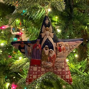 IOB Jim Shore Heartwood Creek Nativity Star Ornament 4010627, Christian Ornament
